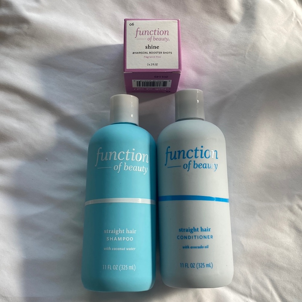 Function Of Beauty Straight Hair Shampoo Conditioner Set